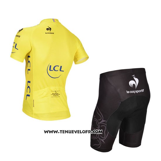 2014 Maillot Ciclismo Tour DE France Jaune Manches Courtes et Cuissard